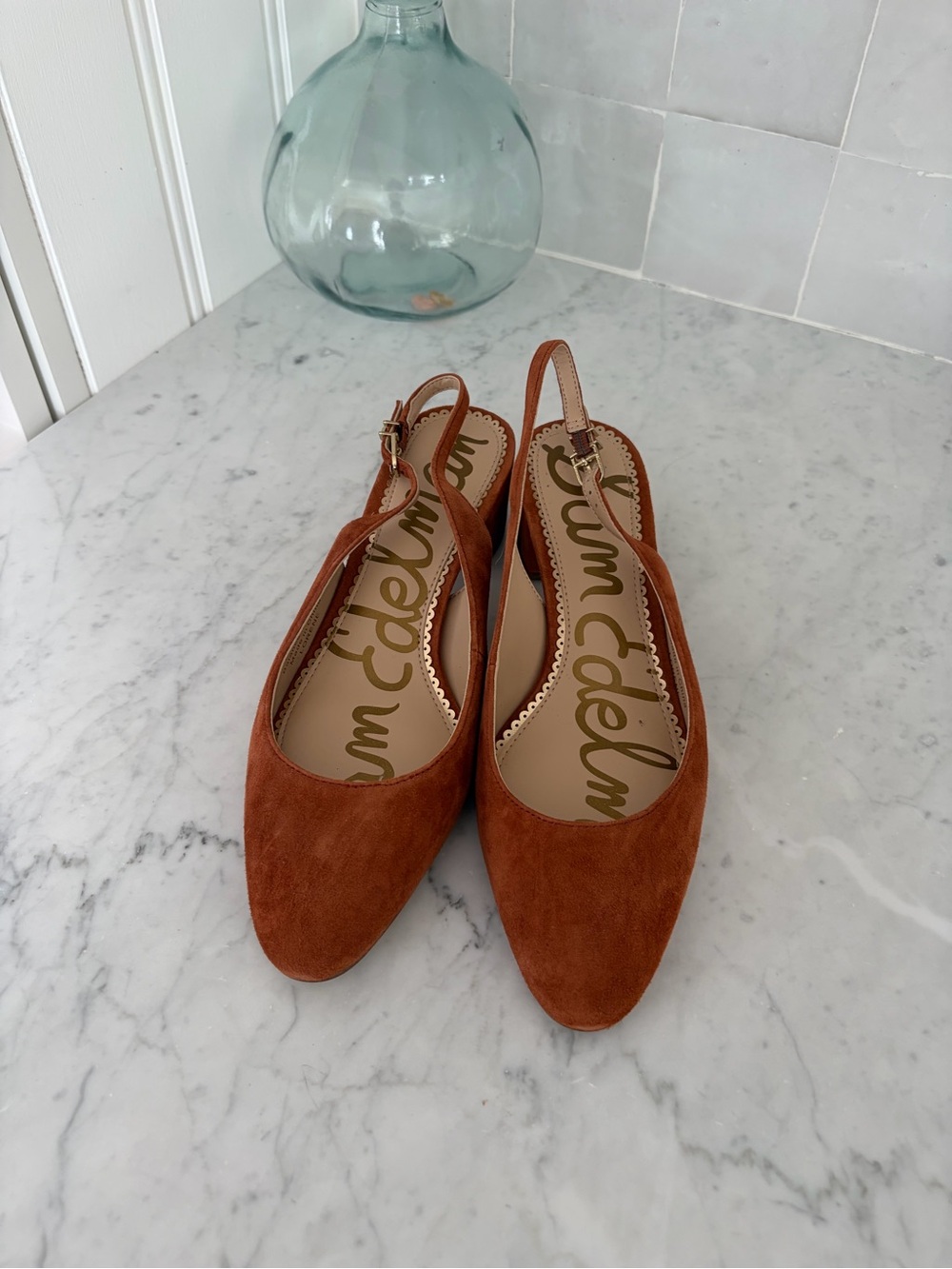Sam Edelman Suede Slingback Block Heel NWT Size 8 - Picture 2 of 4